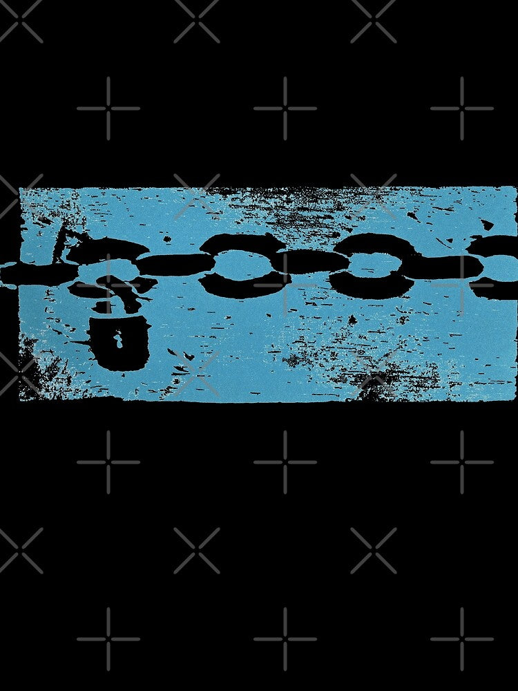 Blue locked chain art print. by LaBellCreative