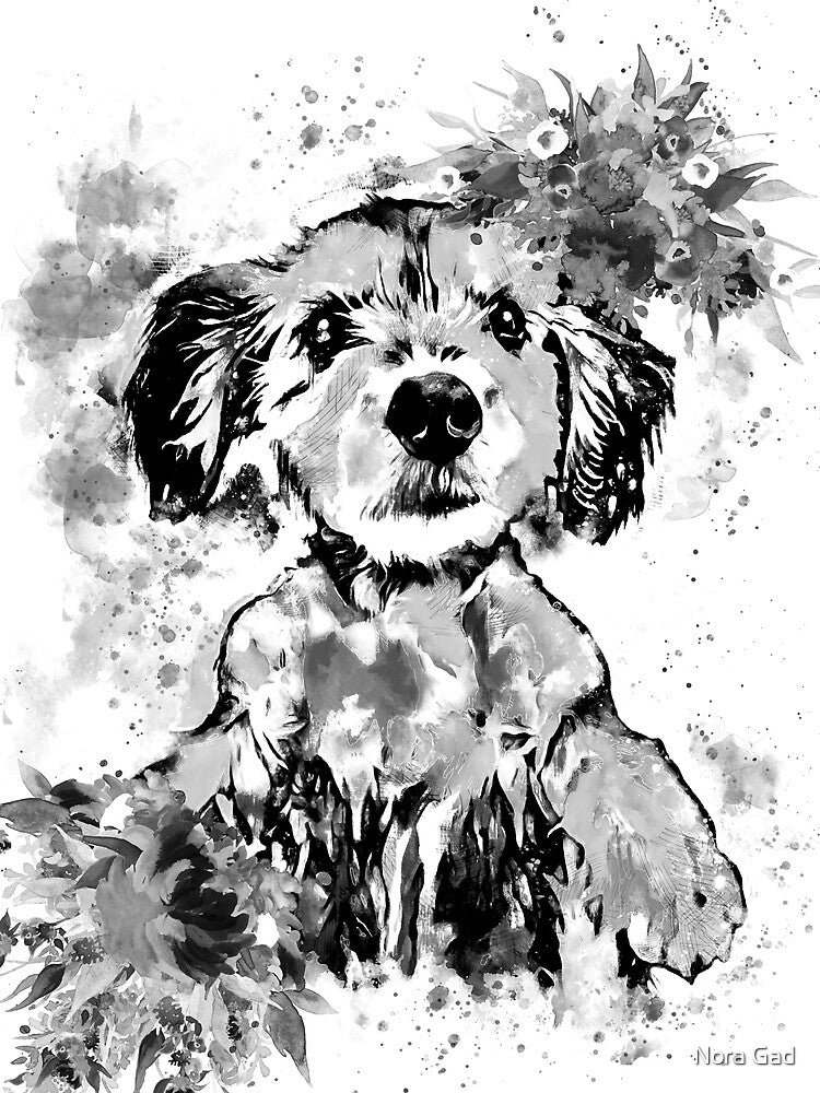 Custom dog portrait  Watercolor 4 by Nora Gad