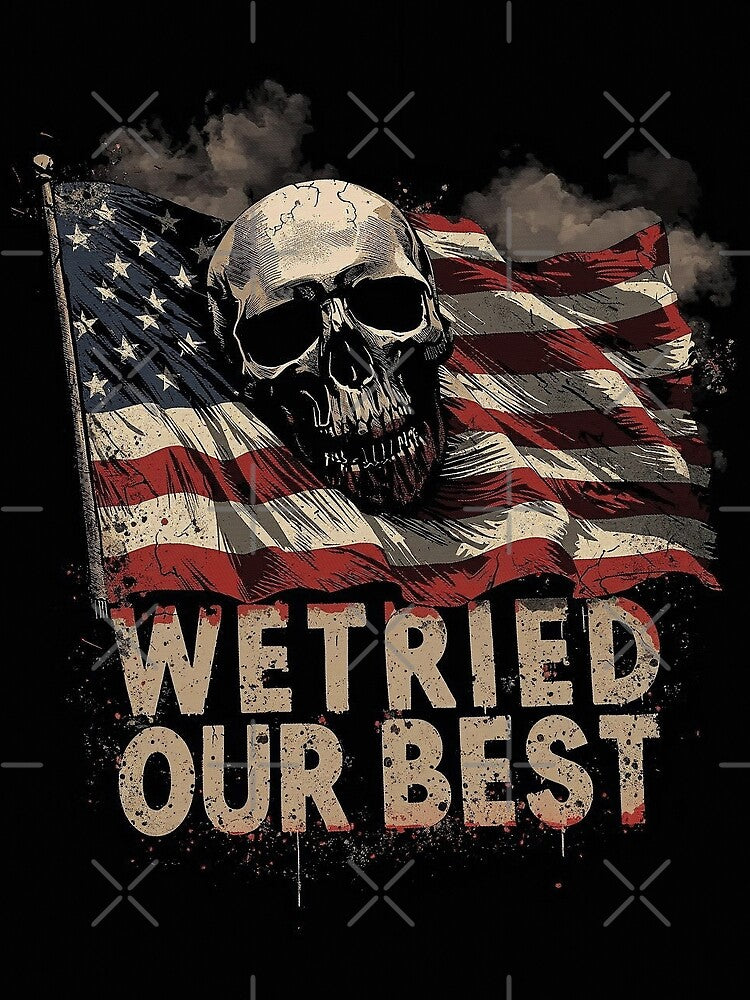 We Tried Our Best Skull Flag - Pop Art by Dhenin Studio