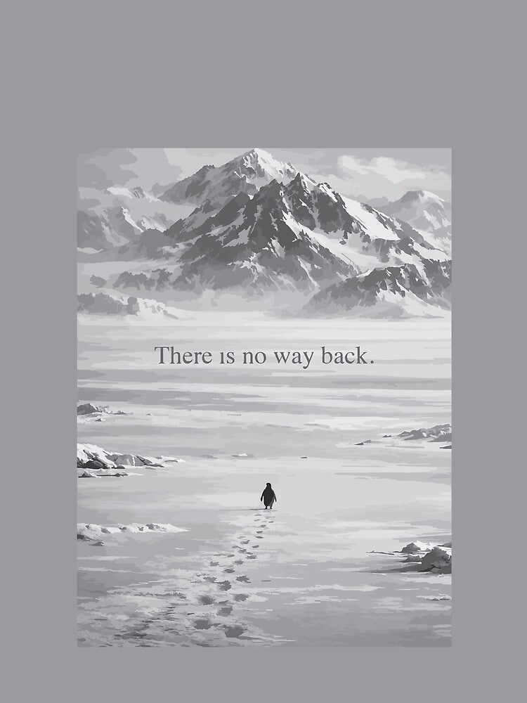 Minimalist Arctic Peak Mountain Penguin Sketch by Imad-Business