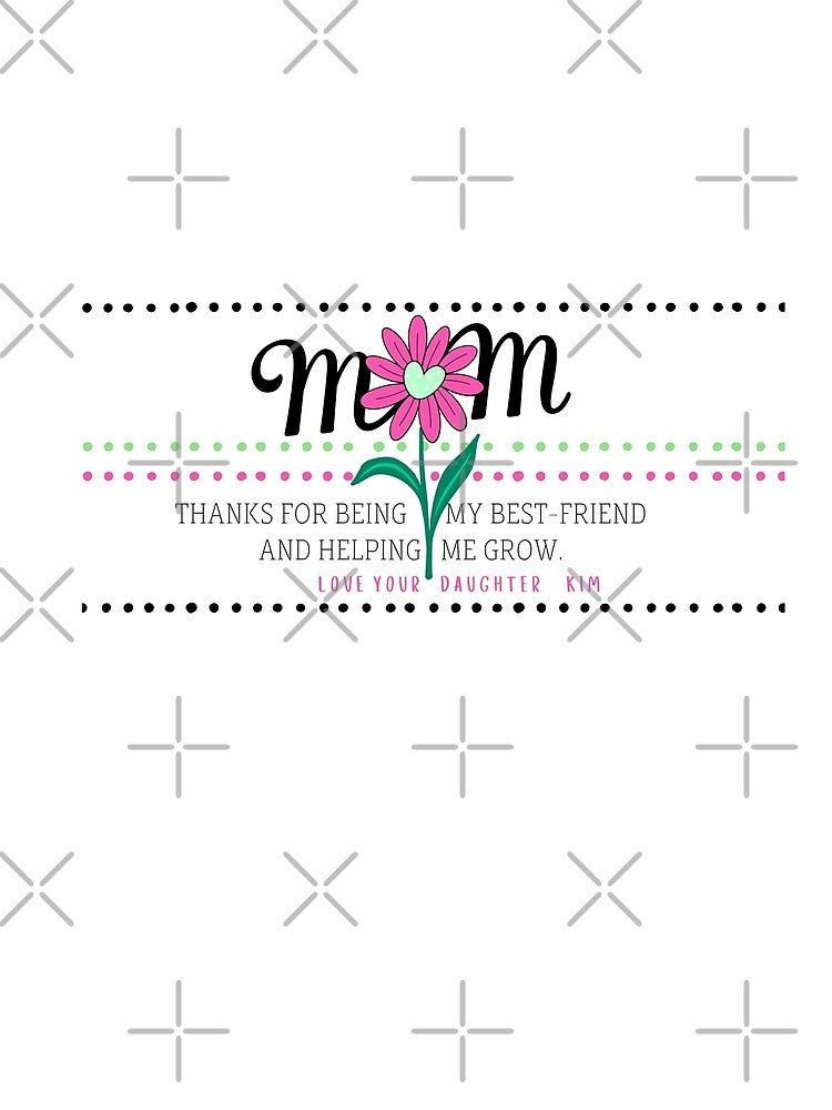 Custom Mother’s Day Design – Add Any Name – Pink Flower Art by CashOutLater Co.