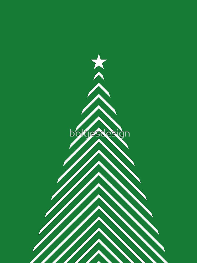 Minimal Christmas Tree - on Green by boltjesdesign