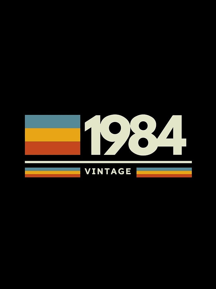 Vintage 1984 Retro Stripe Birthday Graphic by TobinHood