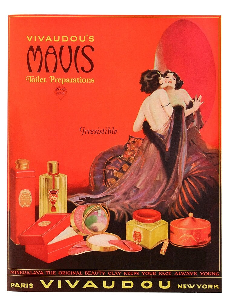 Seduction in Red: MAVIS VIVAUDOU Perfume - vintage art design by VintageAD
