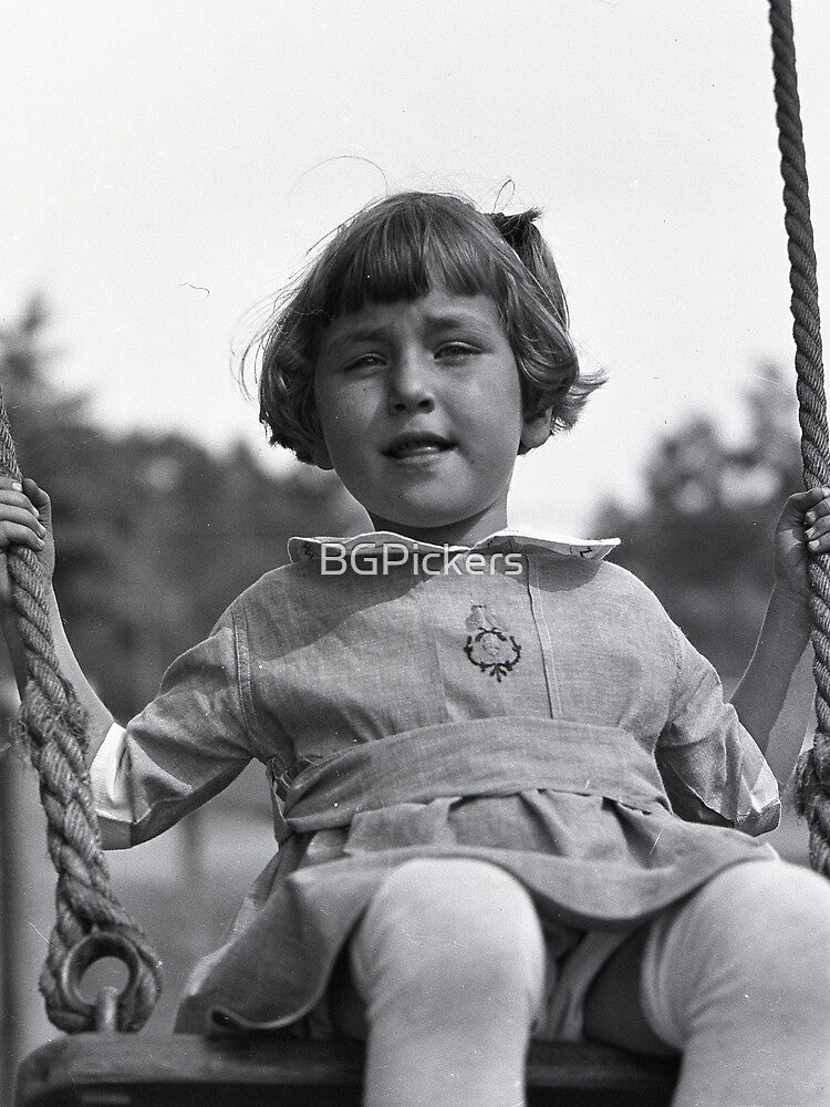 Vintage Girl on a Swing by BGPickers