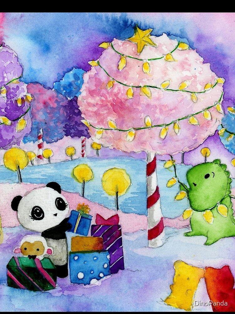 Dino & Panda Watercolour Painting: Candyland Christmas by Dino & Panda Studios