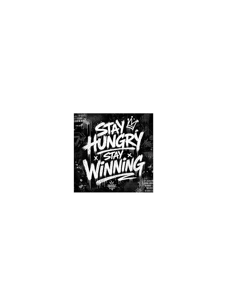 Streetwear Motivational Graffiti Tee | Stay Hungry Stay Winning by TheGiggleGrid