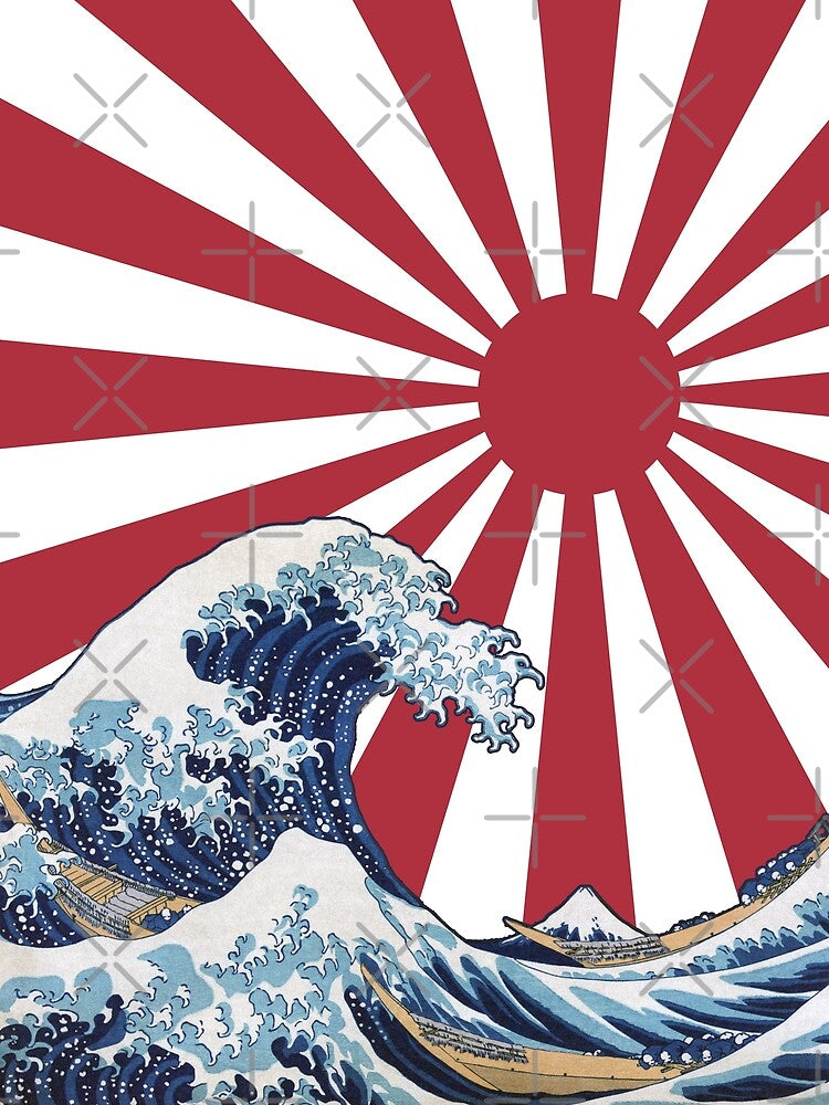 Great Wave off Kanagawa Rising Sun [Roufxis-Rb] by RoufXis