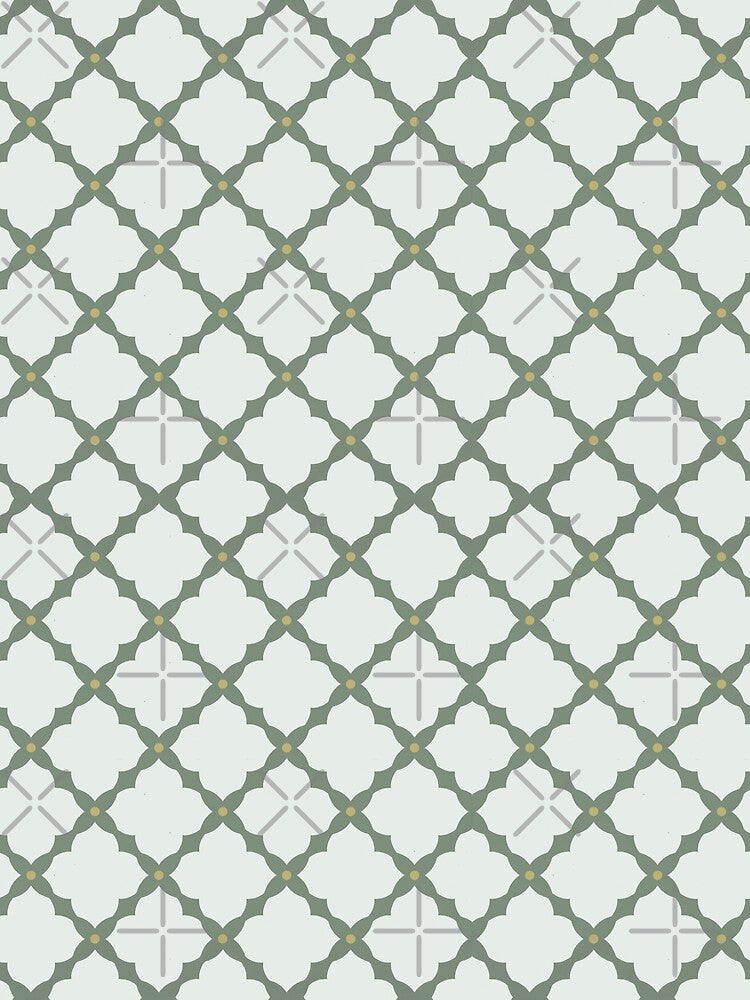 Sage Green Lattice Pattern Soft Sage Background by yara.lahdo