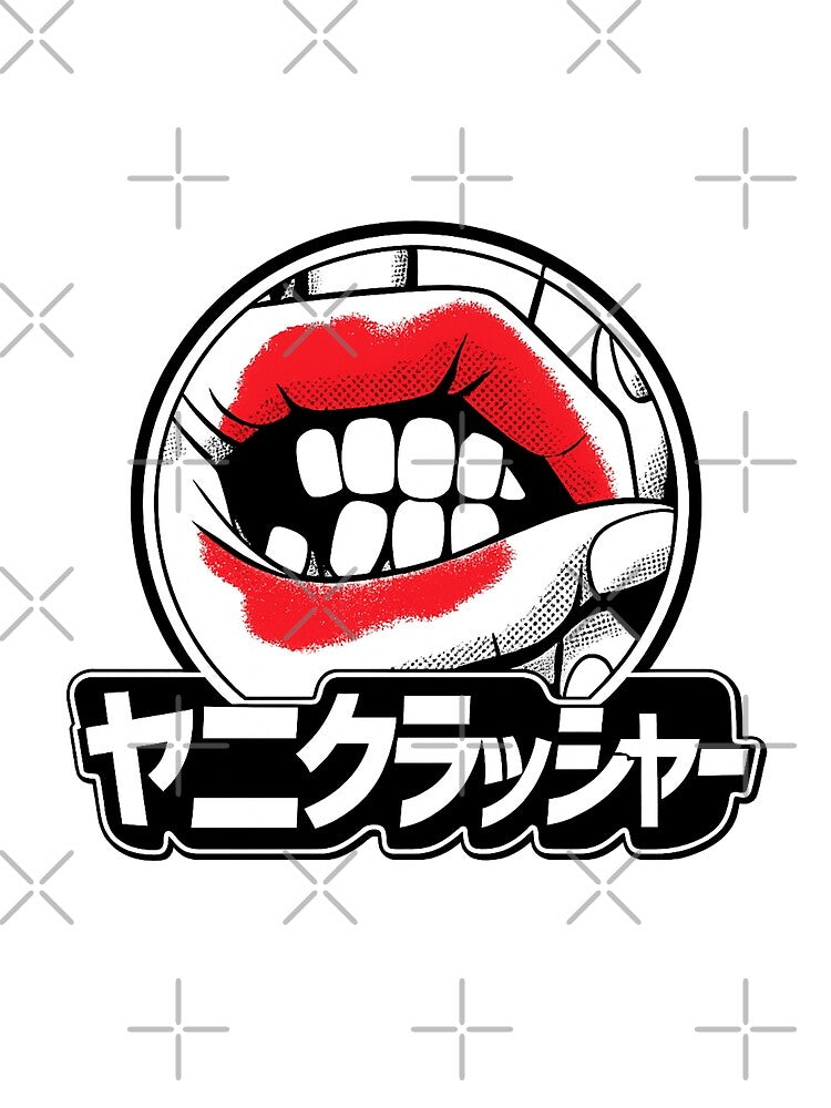 Anime Streetwear Screen-Print Mouth & Hands Graphic Logo – Bold Pop Art Design by ldjcustomdesign