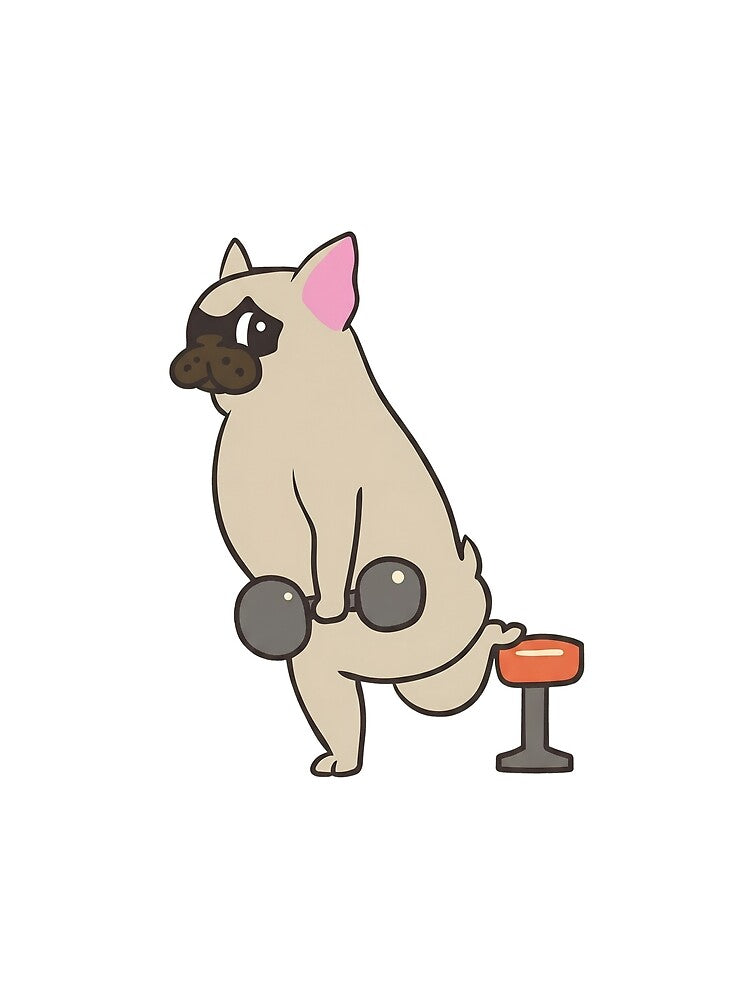 Bulgarian split squat Frenchie by Dmo3HarkoArt