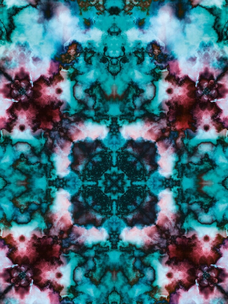 Symmetry in red turquoise by Psilographics