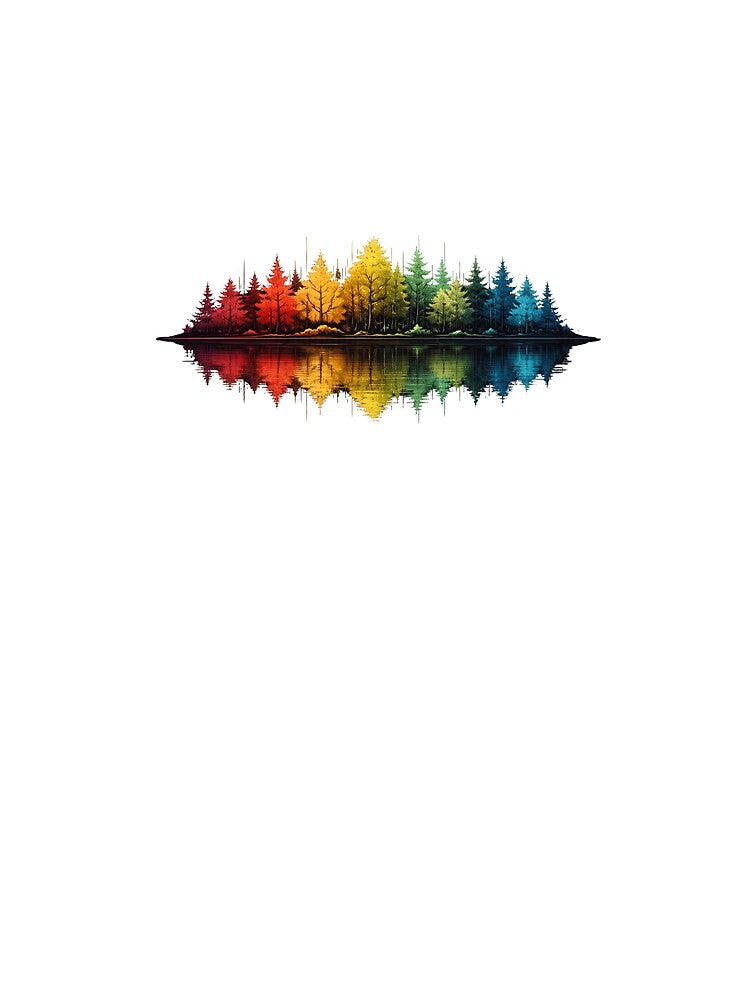 vintage colourful forest reflection art by stikrusak