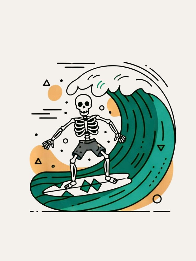 SURFING | Minimalist Skeleton Streetwear Art by DEADLINE.