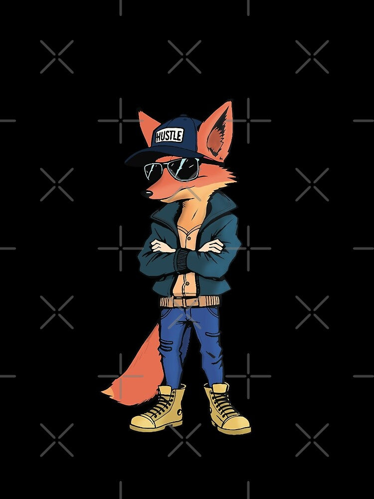 Hustle - Trendy Fox Streetwear | Urban Animal Graphic by Yehia-Massoud