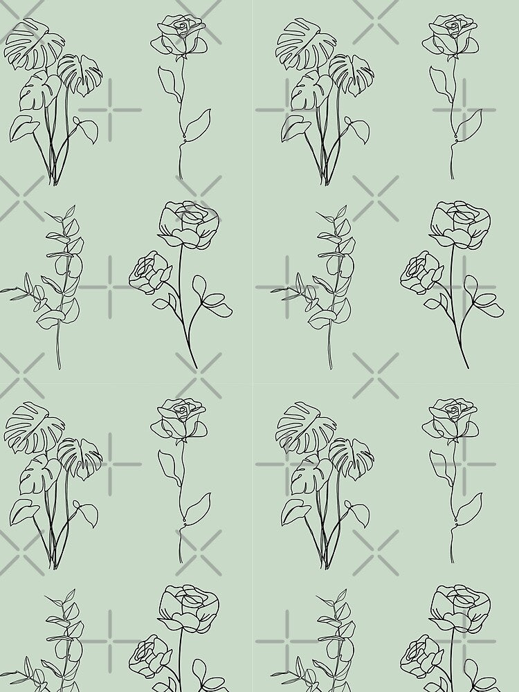 Green Plants Line Art by shopcosmiclatte