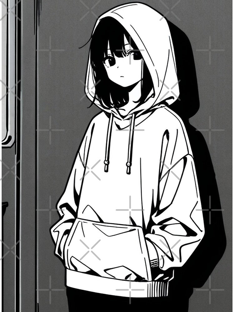 Fashion - Man in Black Hoodie Hood Up Streetwear Anime by AnimeShin