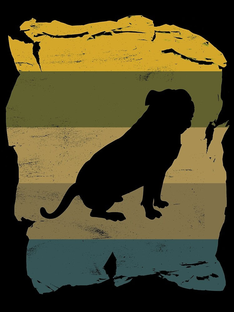 American Bulldog Distressed Vintage Retro Silhouette by DoggyStyles