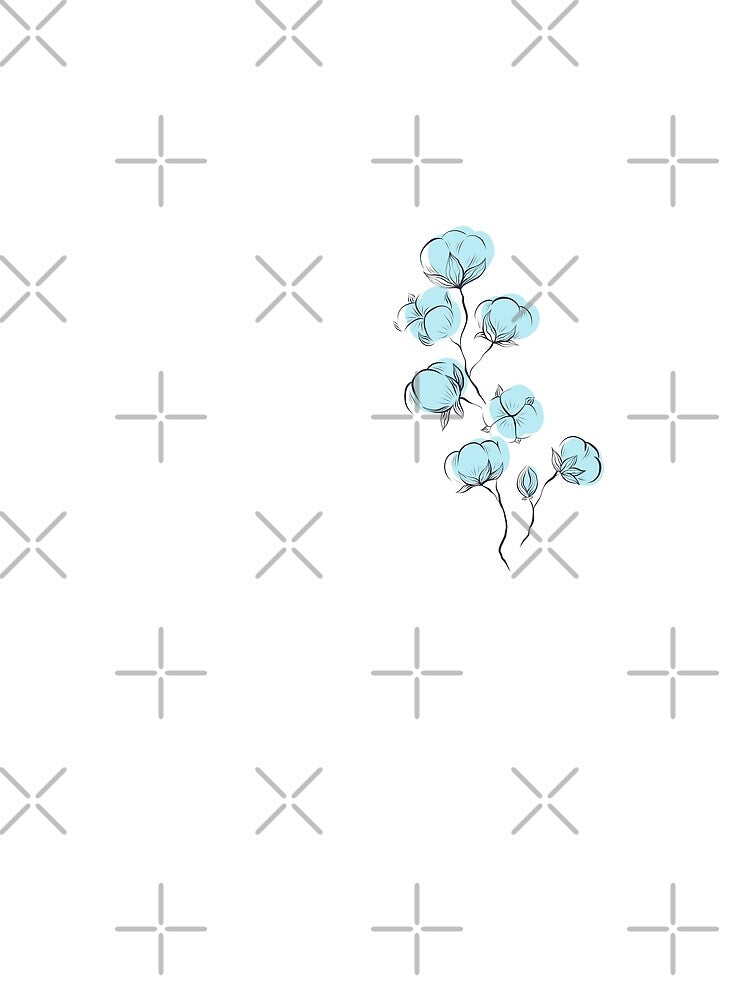 Delicate sketch of cotton plant by Veleri