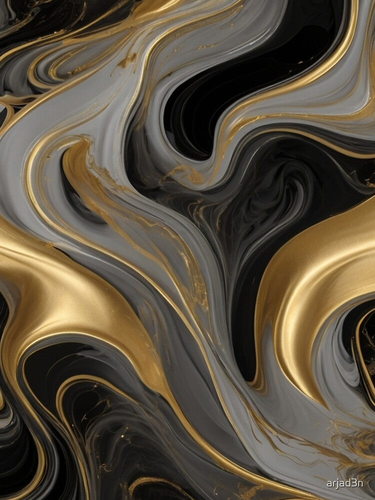 Luxurious grey and silver and gold smoke swirling and glowing on a pitch-black background by arjad3n