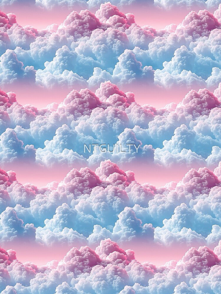 Dreamy Cotton Candy Clouds Pink and Blue Sky by NTGUILTY