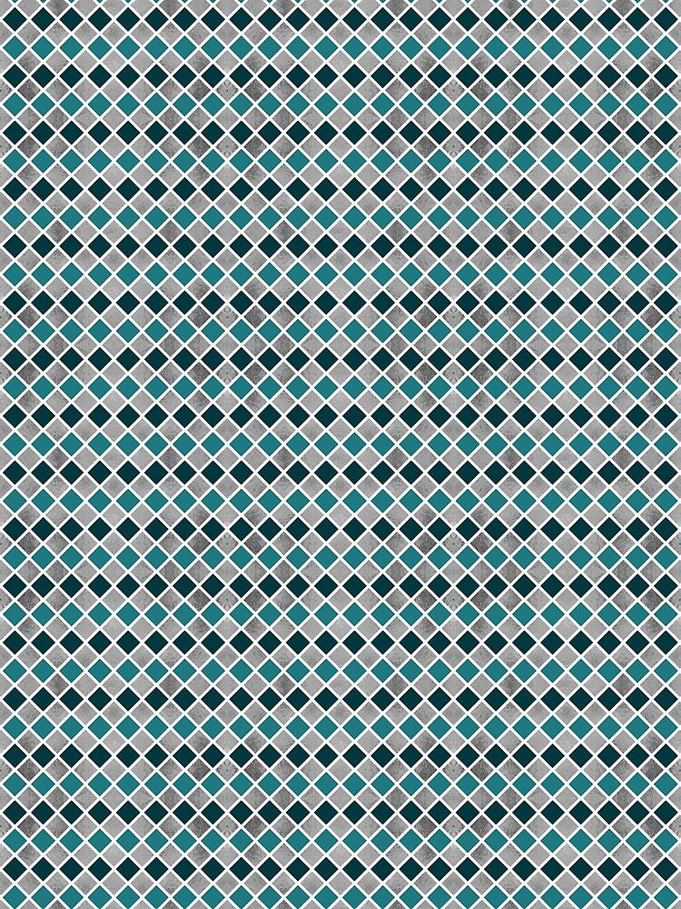 Teal, Black and Silver, Diamond Pattern by Jaydee001