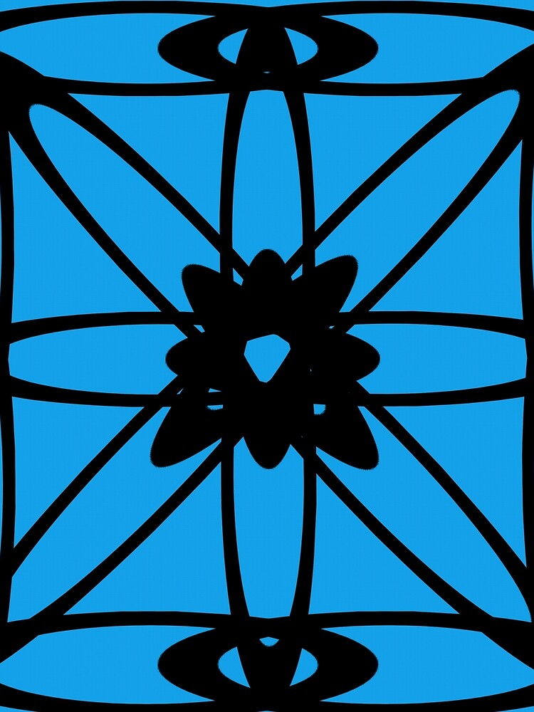This is picture of the shape and flowers  line drawing blue background by JK1989