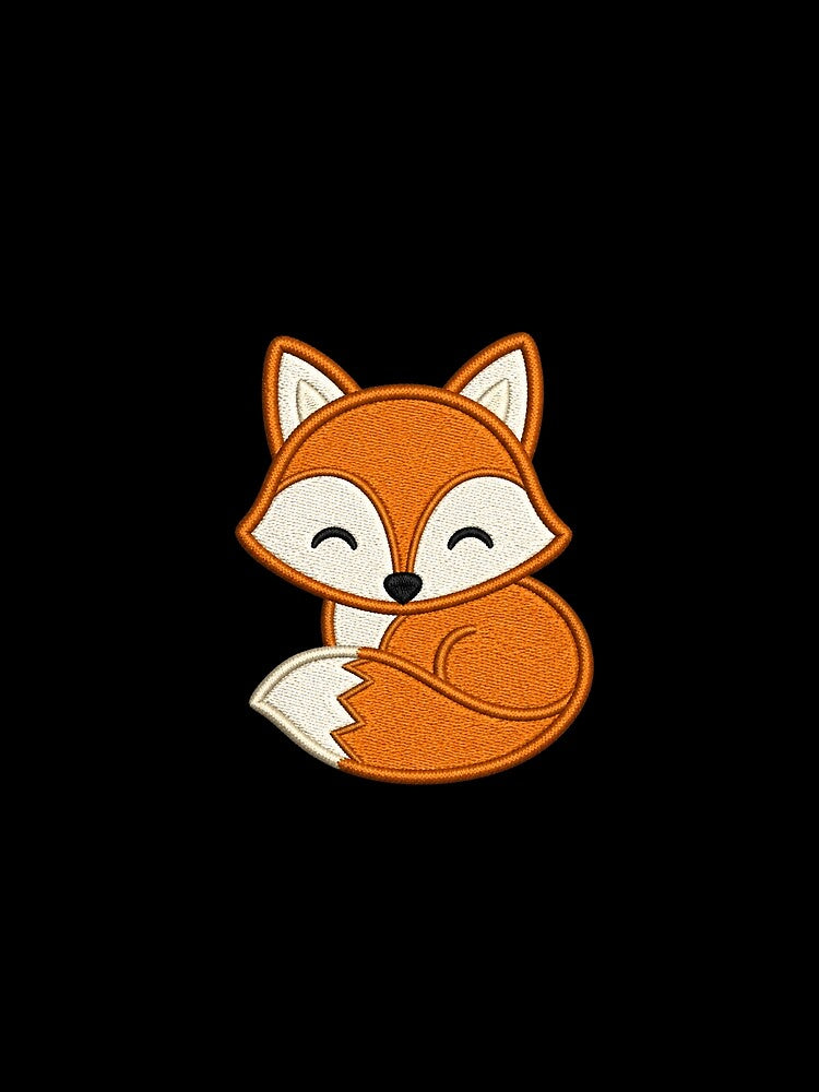 Minimal Fox Embroidery Design | Cute Geometric Kawaii Fox by ColorSplash123