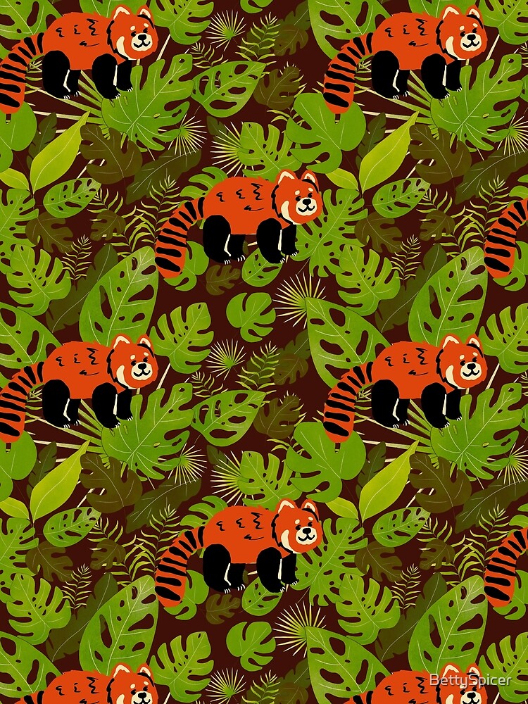 Red Panda Jungle Pattern by BettySpicer