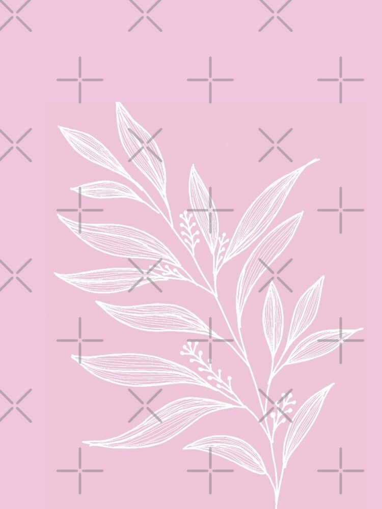 "cute aesthetic pink minimal floral bohemian illustration" by tudoo