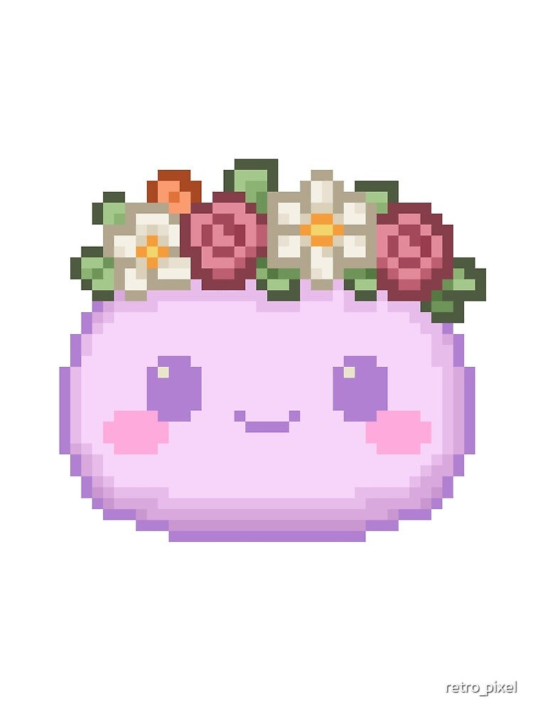 Flower Crown Pixel Mochi - Cotton Candy by retro_pixel