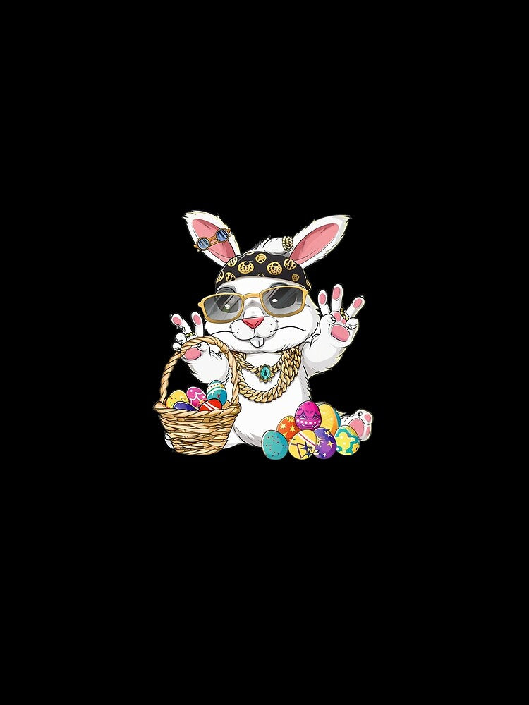 Cool Bunny Rabbit Happy Easter Shirts For Boys Men Kids by facegm