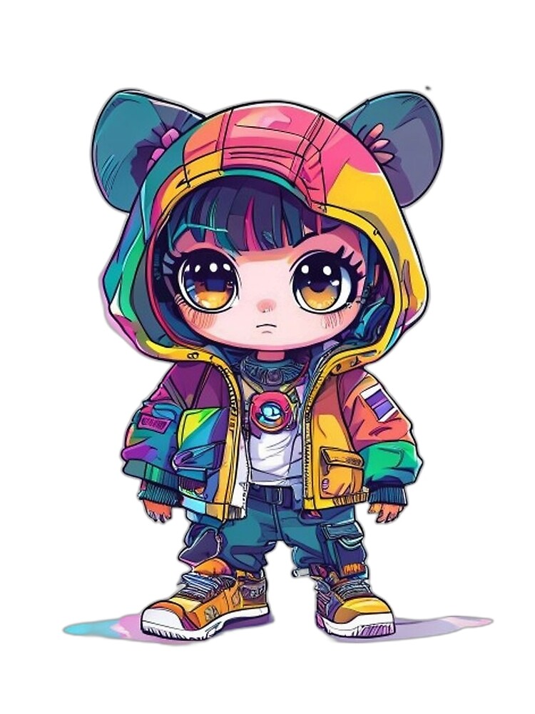Cyberpunk Streetwear Cute Cartoon Design by Shadow-Stone