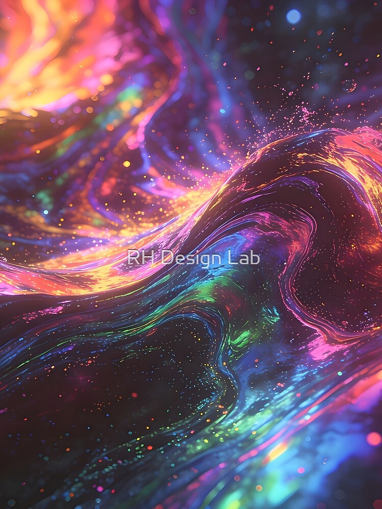 Liquid Rainbow Explosion – Neon Psy Flow 3 by RH Design Lab
