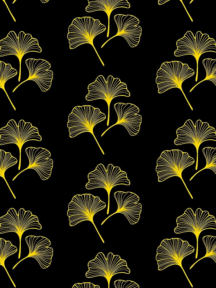 ginkgo, yellow on black by blankshirt