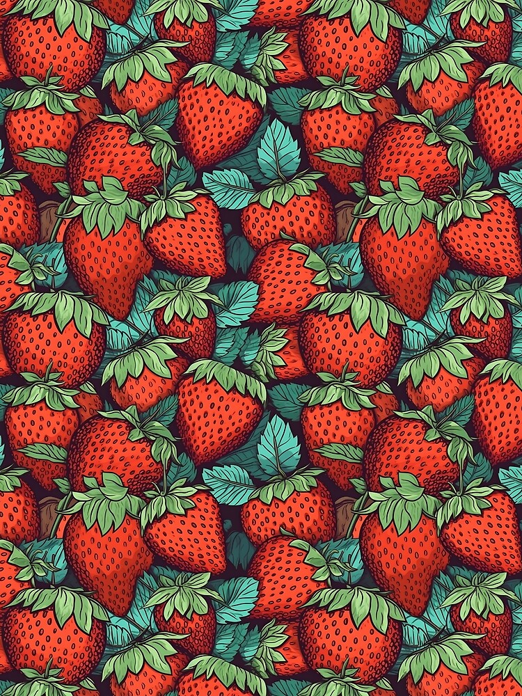 Juicy Strawberries pattern by KlaudiDesignArt