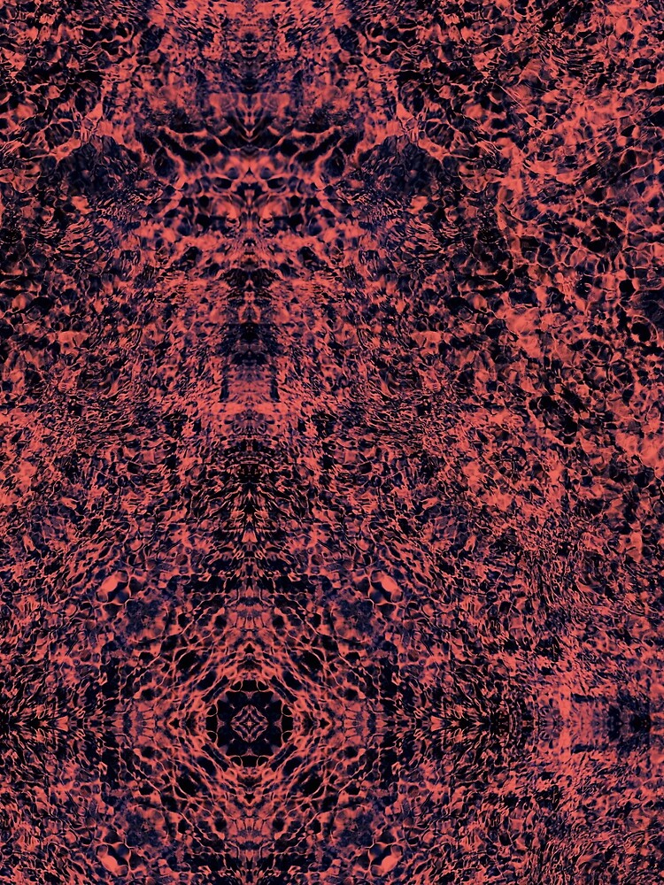 Water motif, reflection in dark red by Psilographics