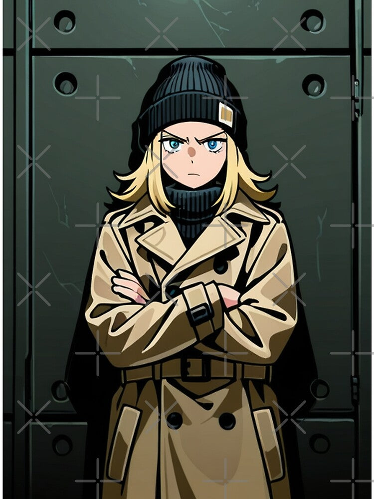 Fashion - Man in Brown Trench Coat Beanie Streetwear Anime Variant 2 by AnimeShin