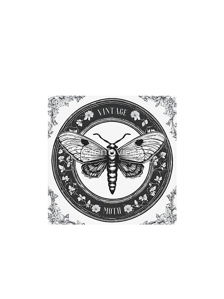 Moth - vintage graphics, black and white by silent-violin