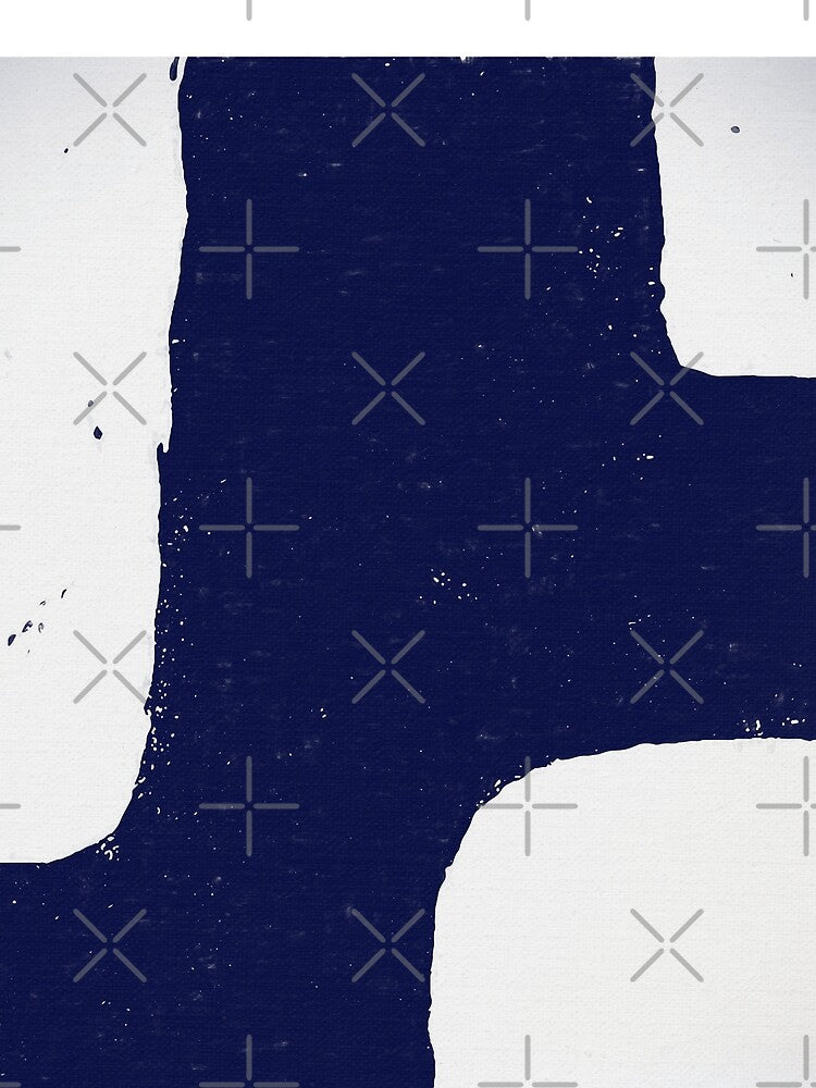 Minimal Abstract Modern Art Series 3 Navy Blue by Teeter-Totter