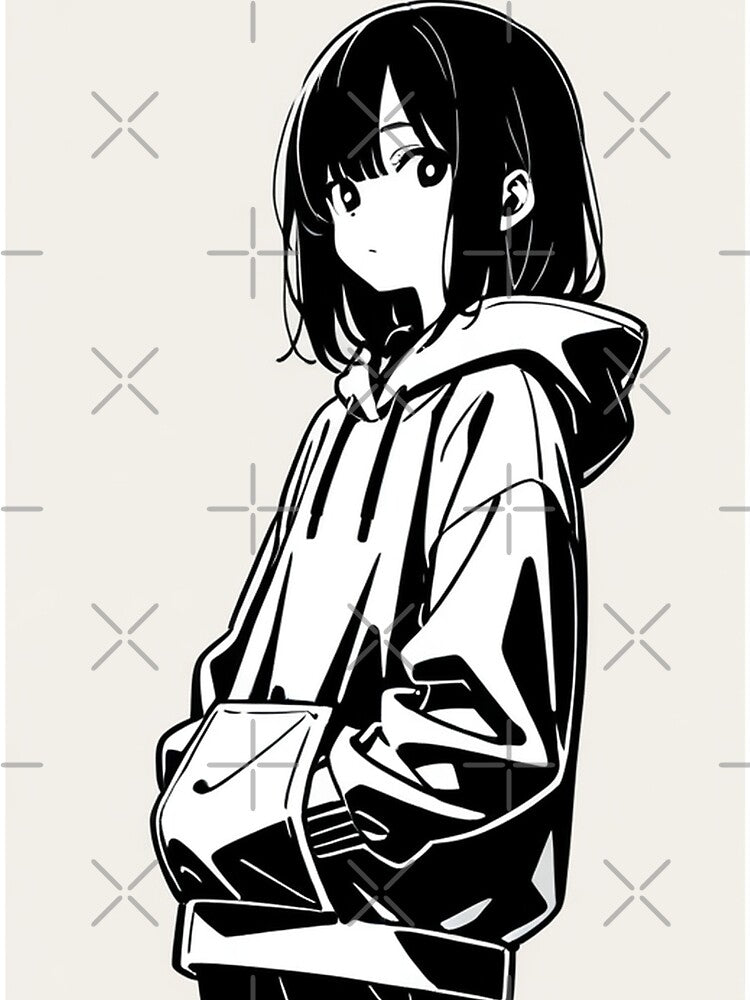 Fashion - Man in Black Hoodie Hood Up Streetwear Anime Variant 3 by AnimeShin