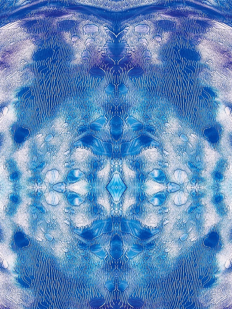 Symmetrical design in blue and pale pink by Psilographics