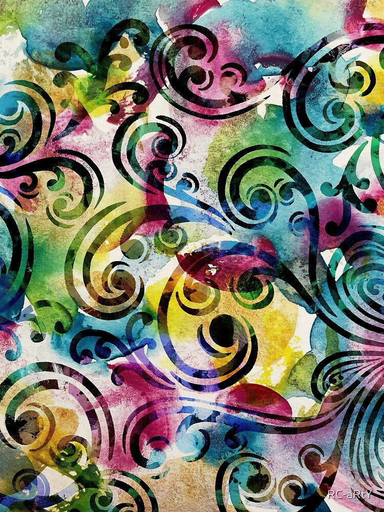 Garden Swirls on Cream by RC-aRtY