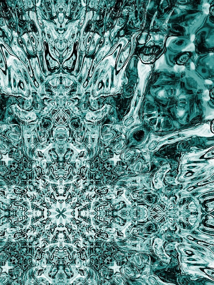 Symmetrical design in turquoise by Psilographics
