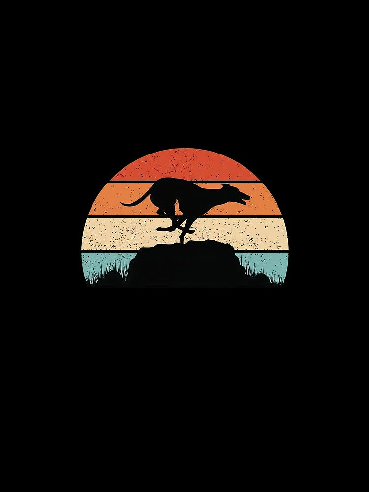 Retro Greyhound Dog Sunset by OlyvieArt