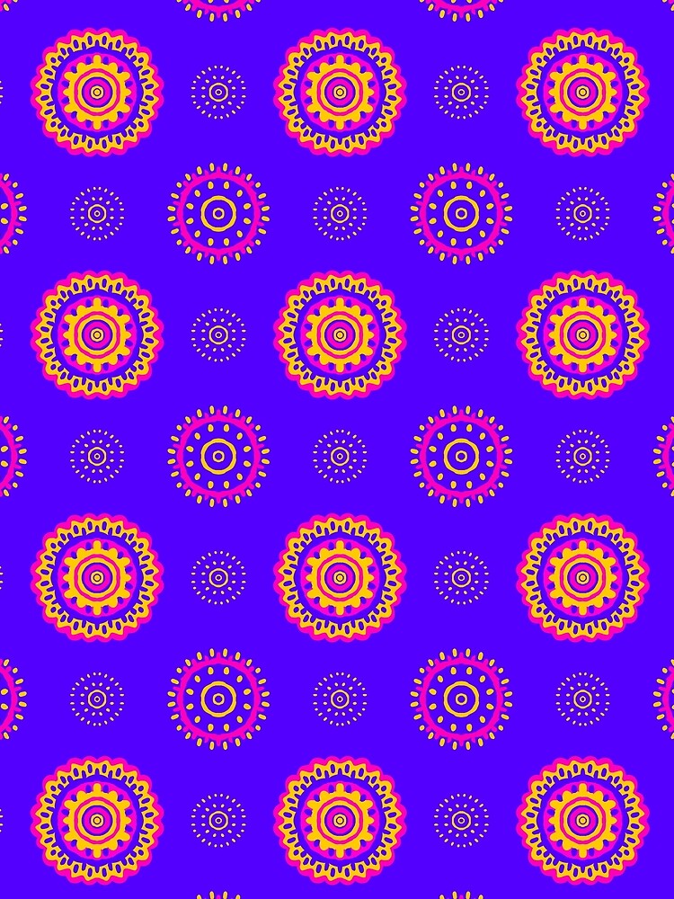 bold boho  purple summer garden mandala by findlost