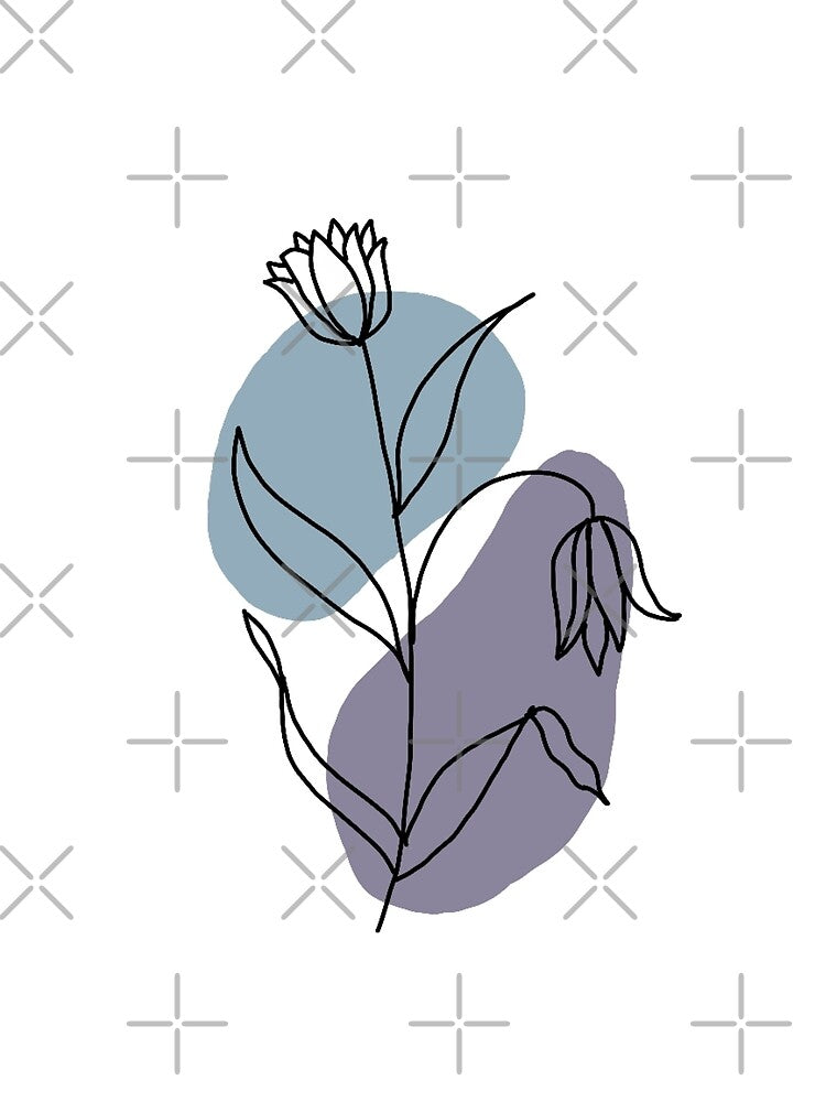 abstract minimal bohemian floral illustration by tudoo