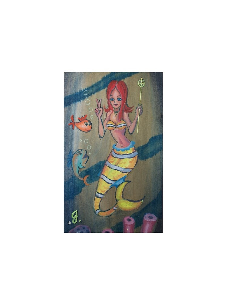 Beautiful Mermaid with Fish Friends by JpaintingD