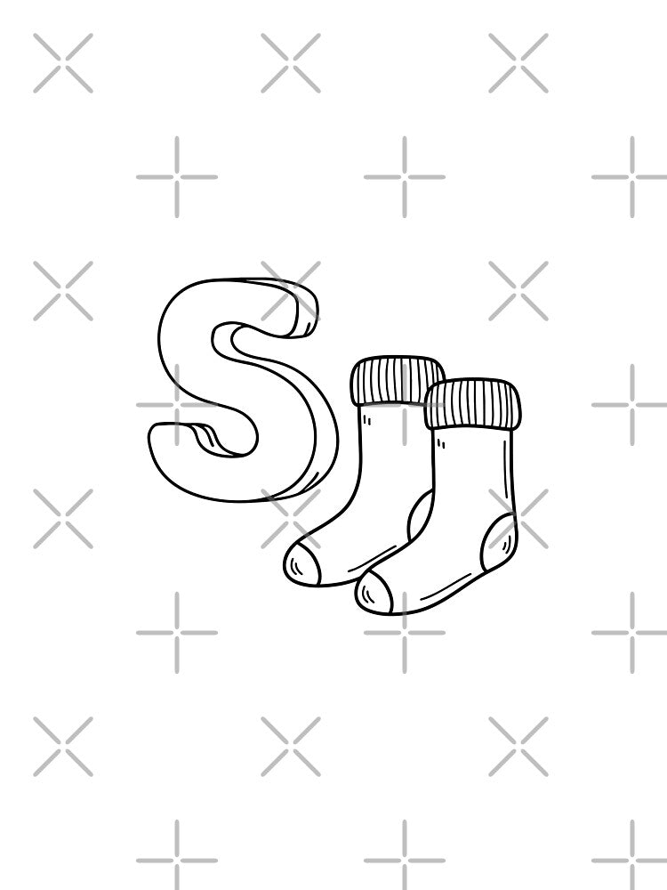 An illustration of letter S stand for Socks by rasagamastore