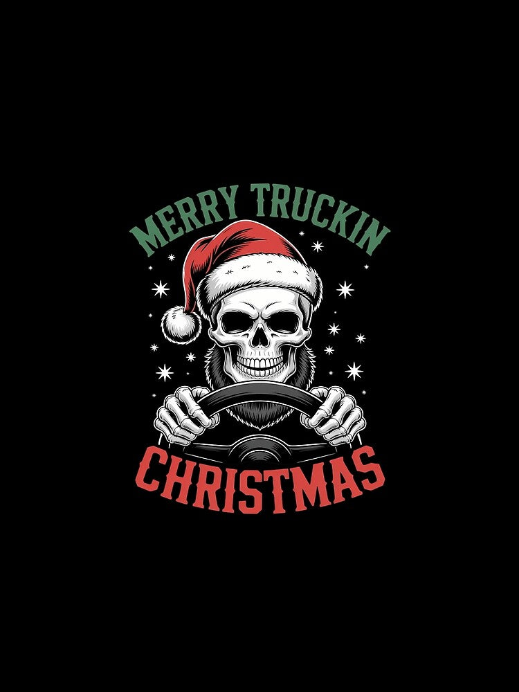 Trucking Christmas Skull - Rocker Truck Driver Men Trucker by DeadlockCrew